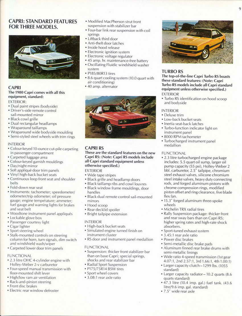 1980 Mercury Capri Canadian Brochure Page 12